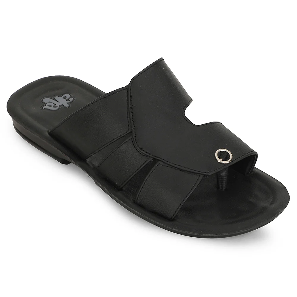 A-HA Black Casual Flat Sandal For Men MPU-58 By Liberty