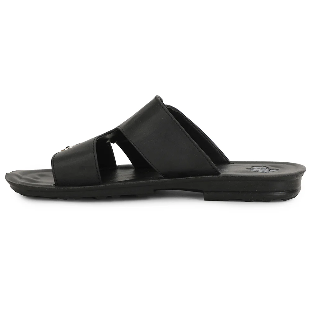A-HA Black Casual Flat Sandal For Men MPU-58 By Liberty - Image 3