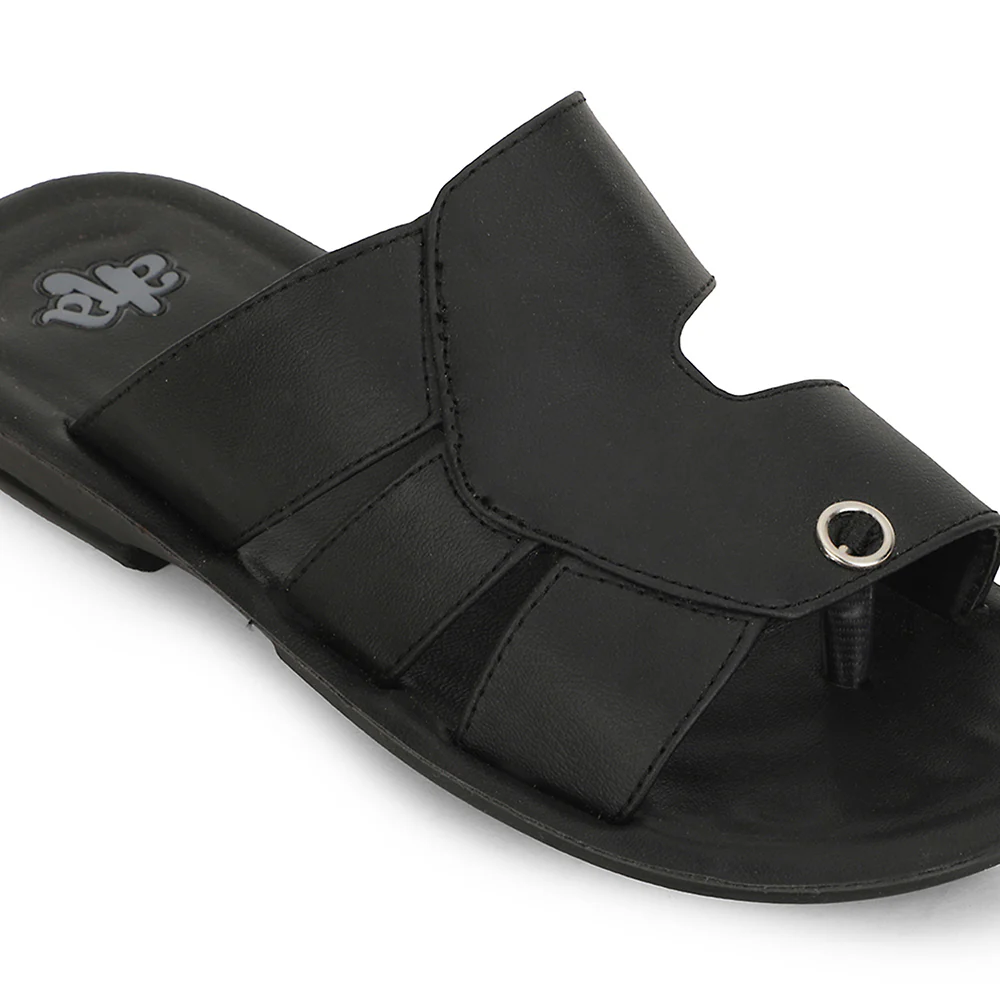 A-HA Black Casual Flat Sandal For Men MPU-58 By Liberty - Image 4
