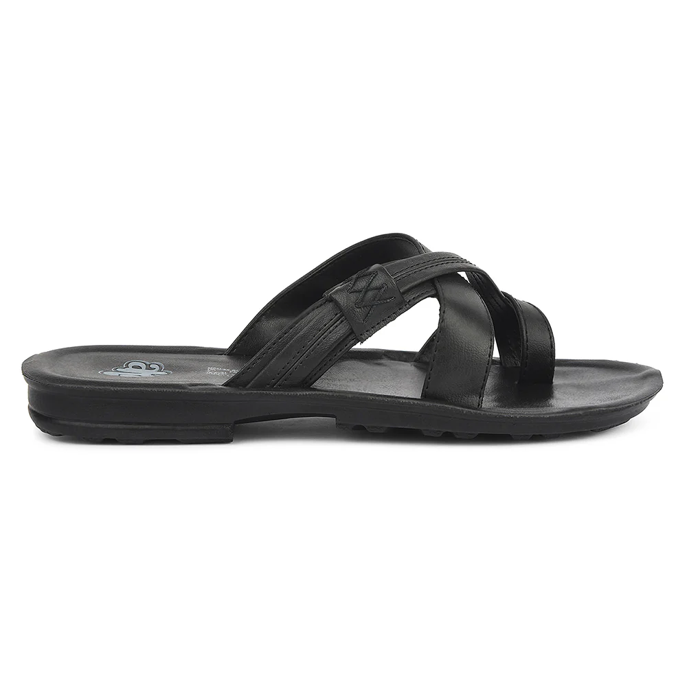 A-HA Black Casual Flat Sandal For Men MPU-60 By Liberty - Image 2