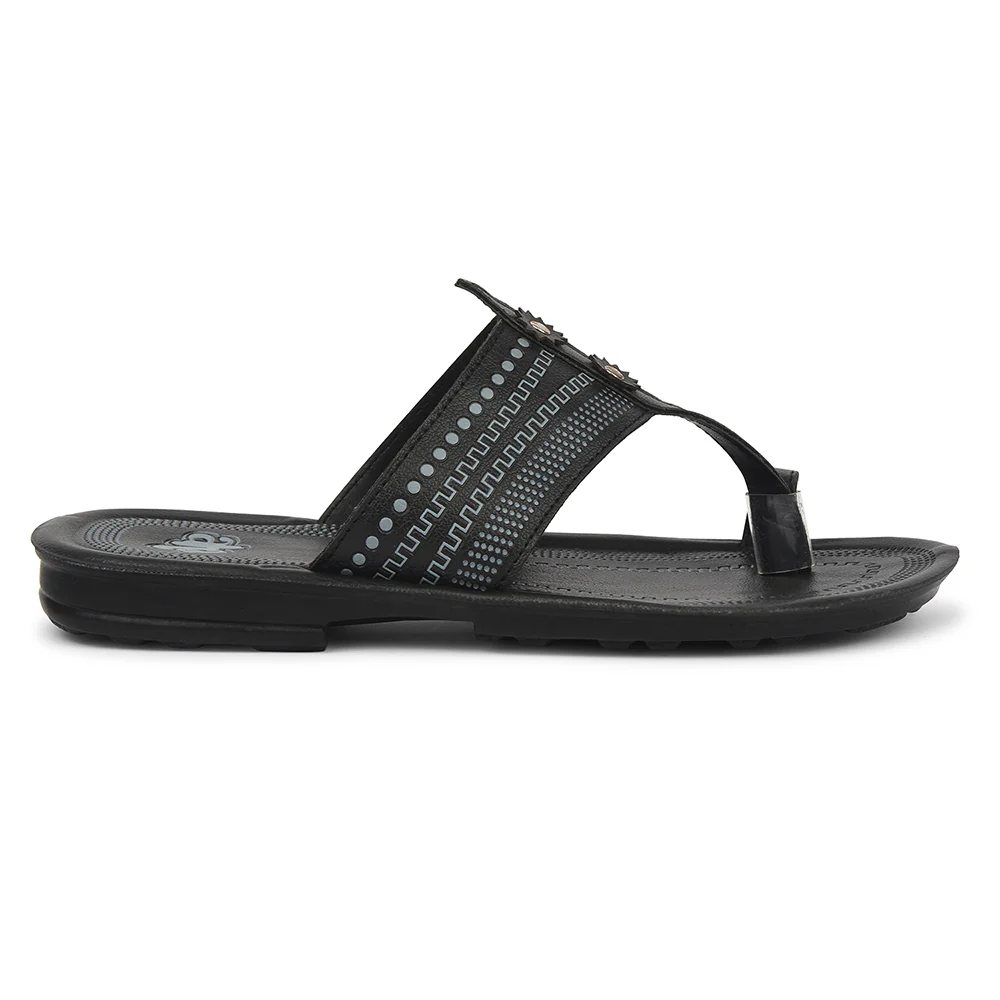 A-HA Black Casual Flat Sandal For Men MPU-62 By Liberty - Image 2