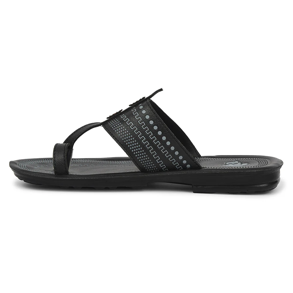 A-HA Black Casual Flat Sandal For Men MPU-62 By Liberty - Image 3