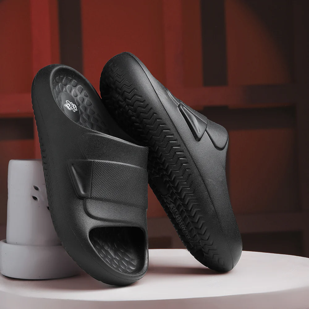 A-HA Black Casual Slides For Men DREAMWALKM By Liberty - Image 5
