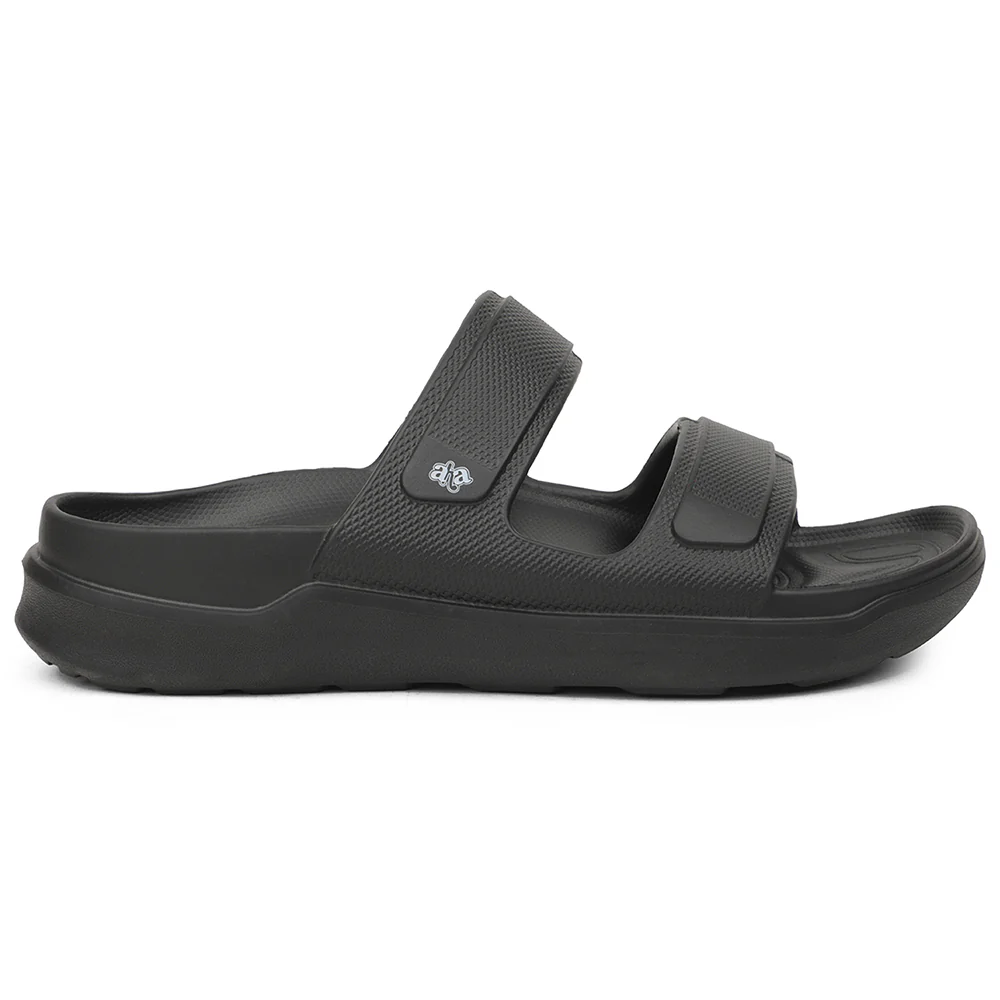 A-HA Black Casual Slides For Men FDL-2 By Liberty - Image 2