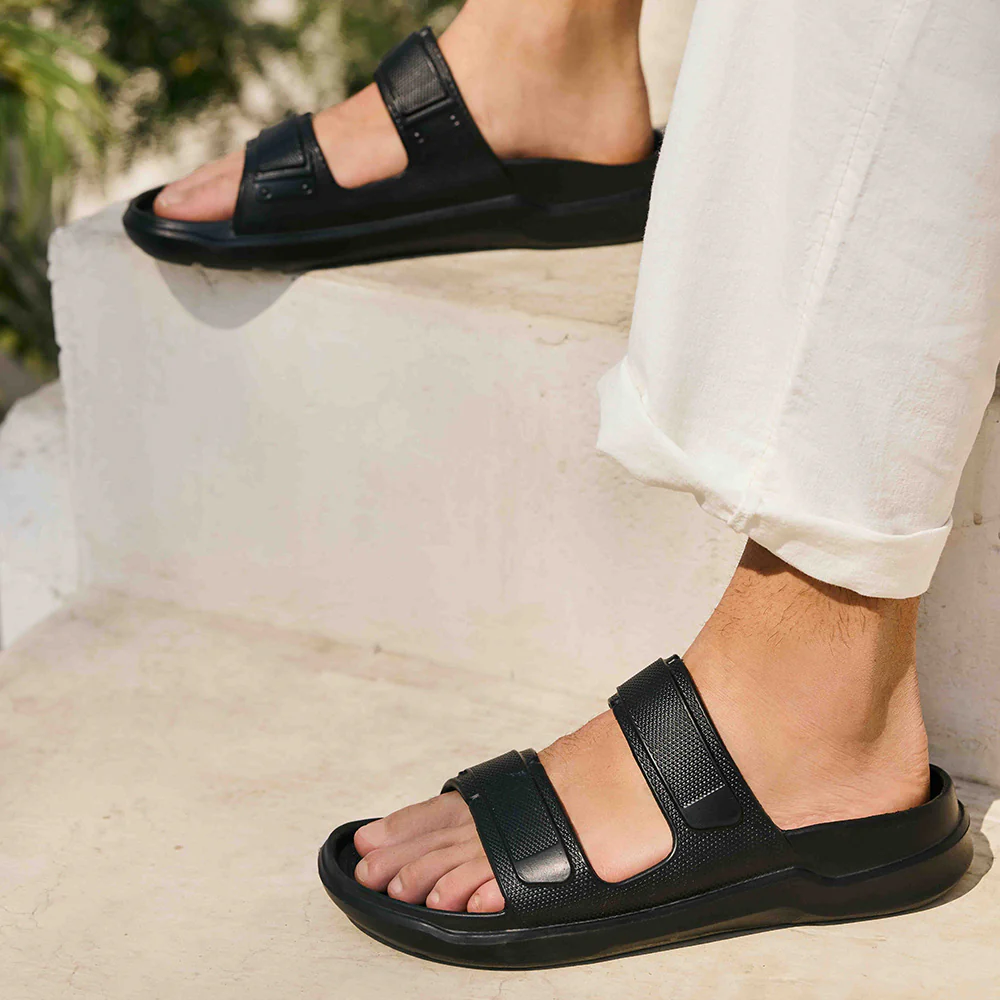 A-HA Black Casual Slides For Men FDL-2 By Liberty - Image 4