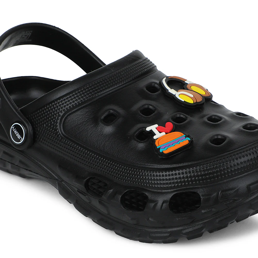 A-HA Black Casual Slingback Clogs For Kids PRL-4 By Liberty - Image 5