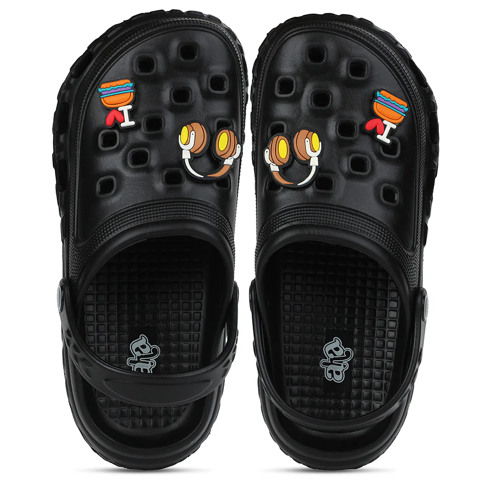 A-HA Black Casual Slingback Clogs For Kids PRL-4 By Liberty - Image 8