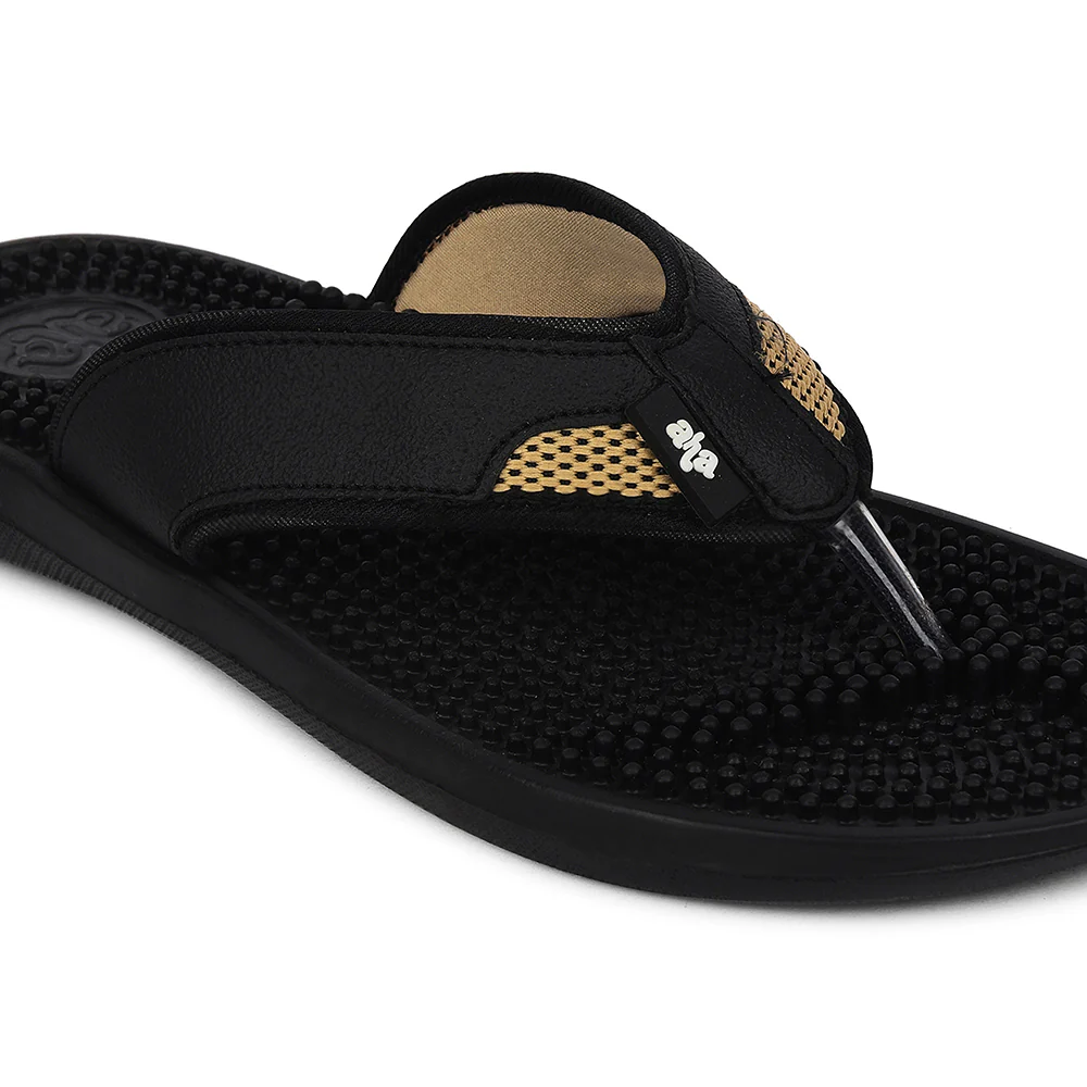 A-HA Black Casual Slipper For Men ACCUPRO1E By Liberty - Image 5