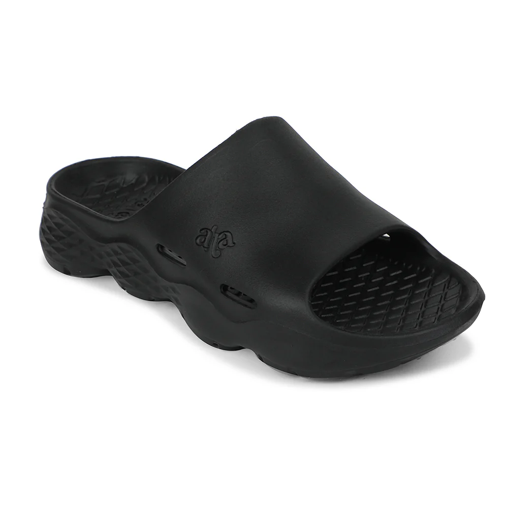 A-HA Black Casual Slipper For Men SOFTWALK By Liberty