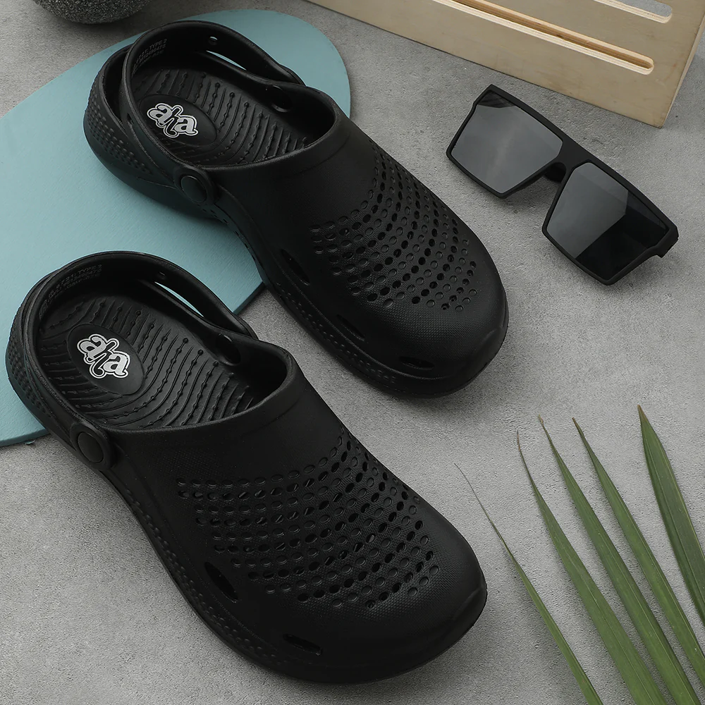 A-HA Black Slingback Clogs For Men GMF-02E By Liberty - Image 4