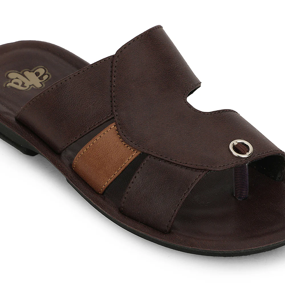 A-HA Brown Casual Flat Sandal For Men MPU-58 By Liberty - Image 4