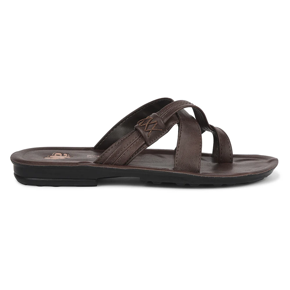 A-HA Brown Casual Flat Sandal For Men MPU-60 By Liberty - Image 2