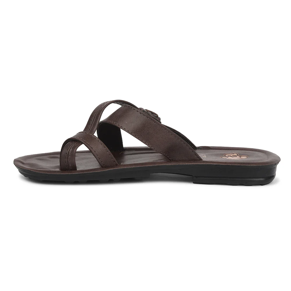 A-HA Brown Casual Flat Sandal For Men MPU-60 By Liberty - Image 3