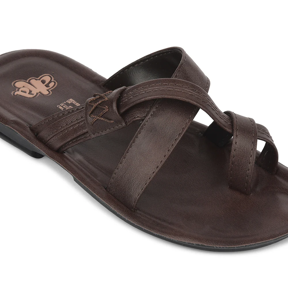 A-HA Brown Casual Flat Sandal For Men MPU-60 By Liberty - Image 4