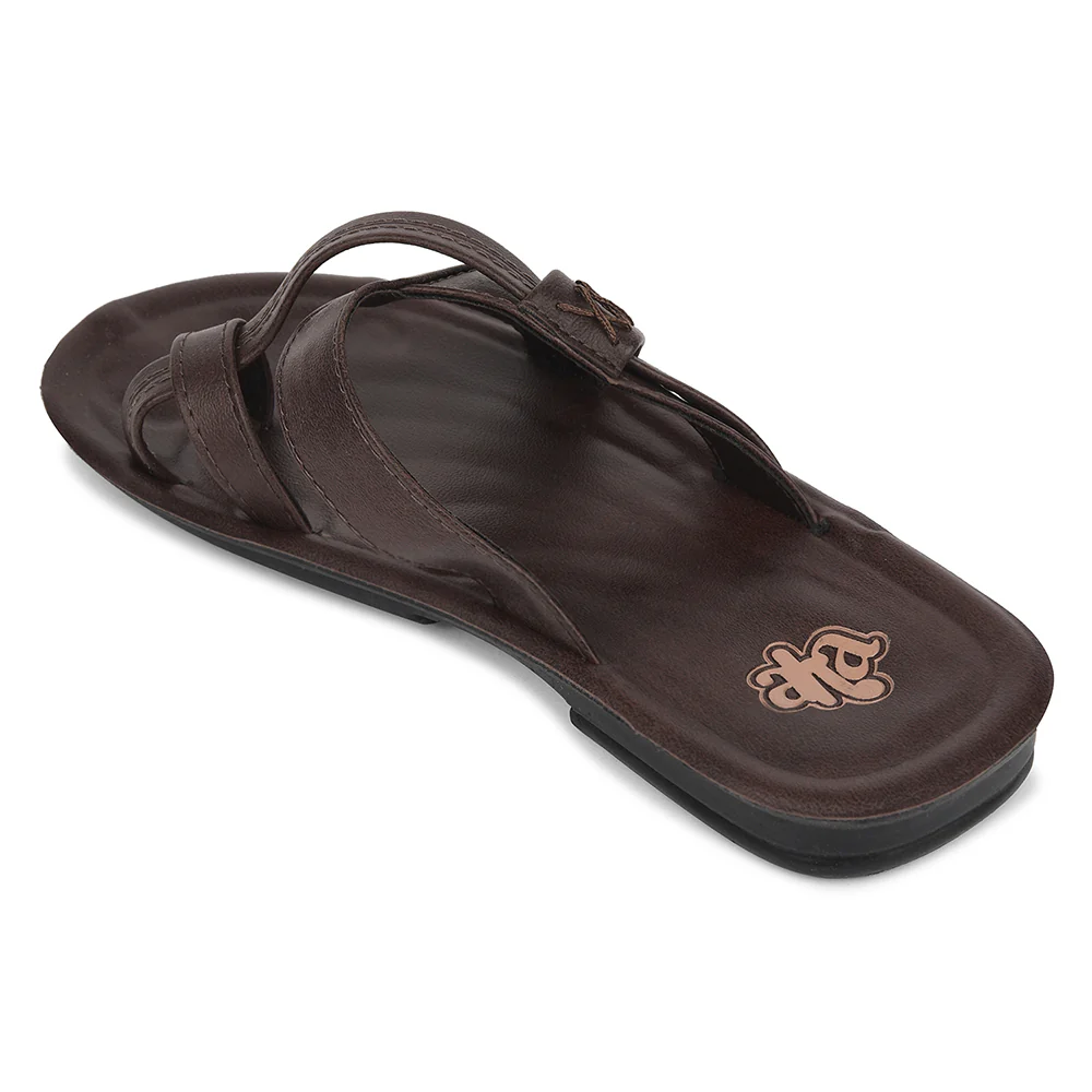 A-HA Brown Casual Flat Sandal For Men MPU-60 By Liberty - Image 5