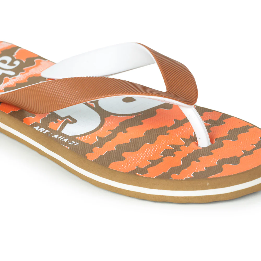 A-HA By Casual Orange Flip-Flops For Men AHA-27 By Liberty - Image 4