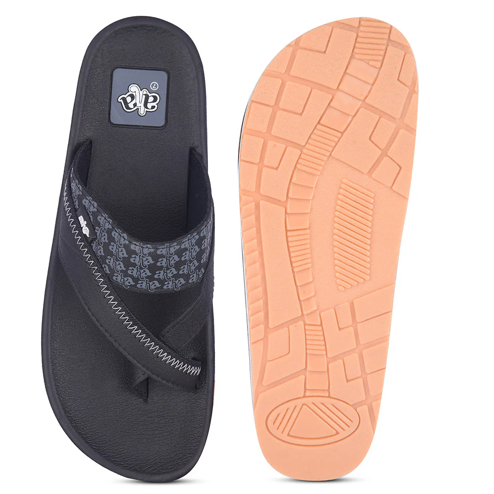 A-HA Casual Black Flip Flop For Men ANCO-02 By Liberty - Image 6