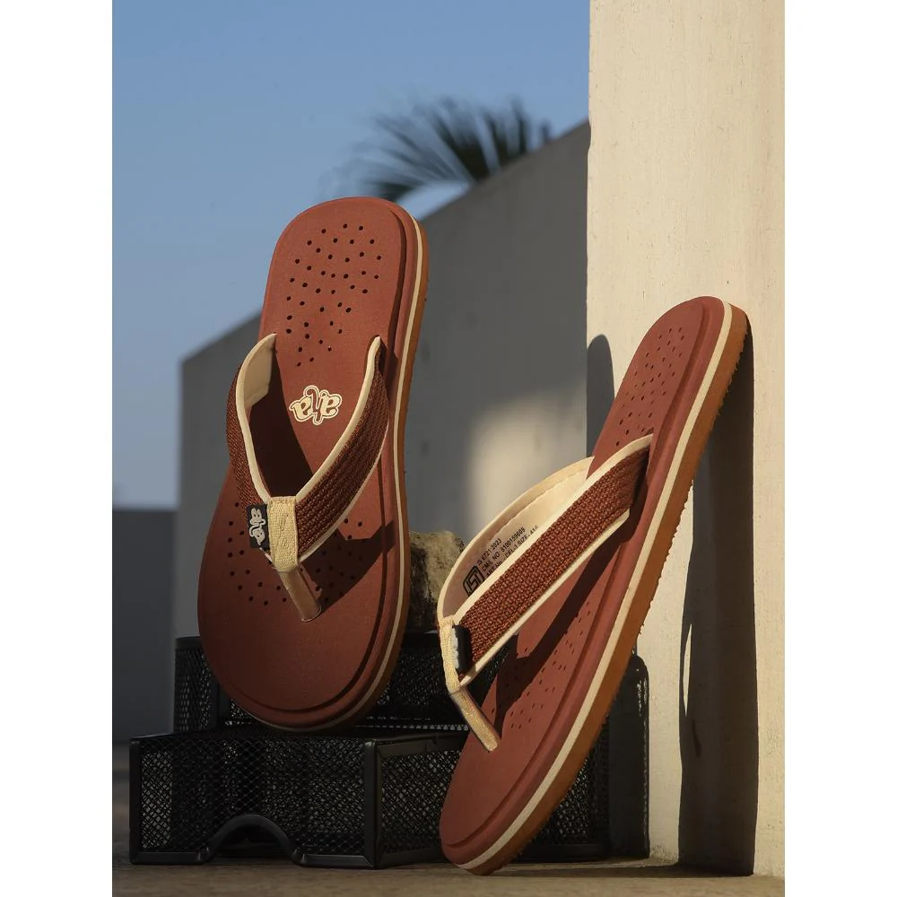 A-HA Casual Brown Flip Flop For Men CFL-1 By Liberty - Image 4