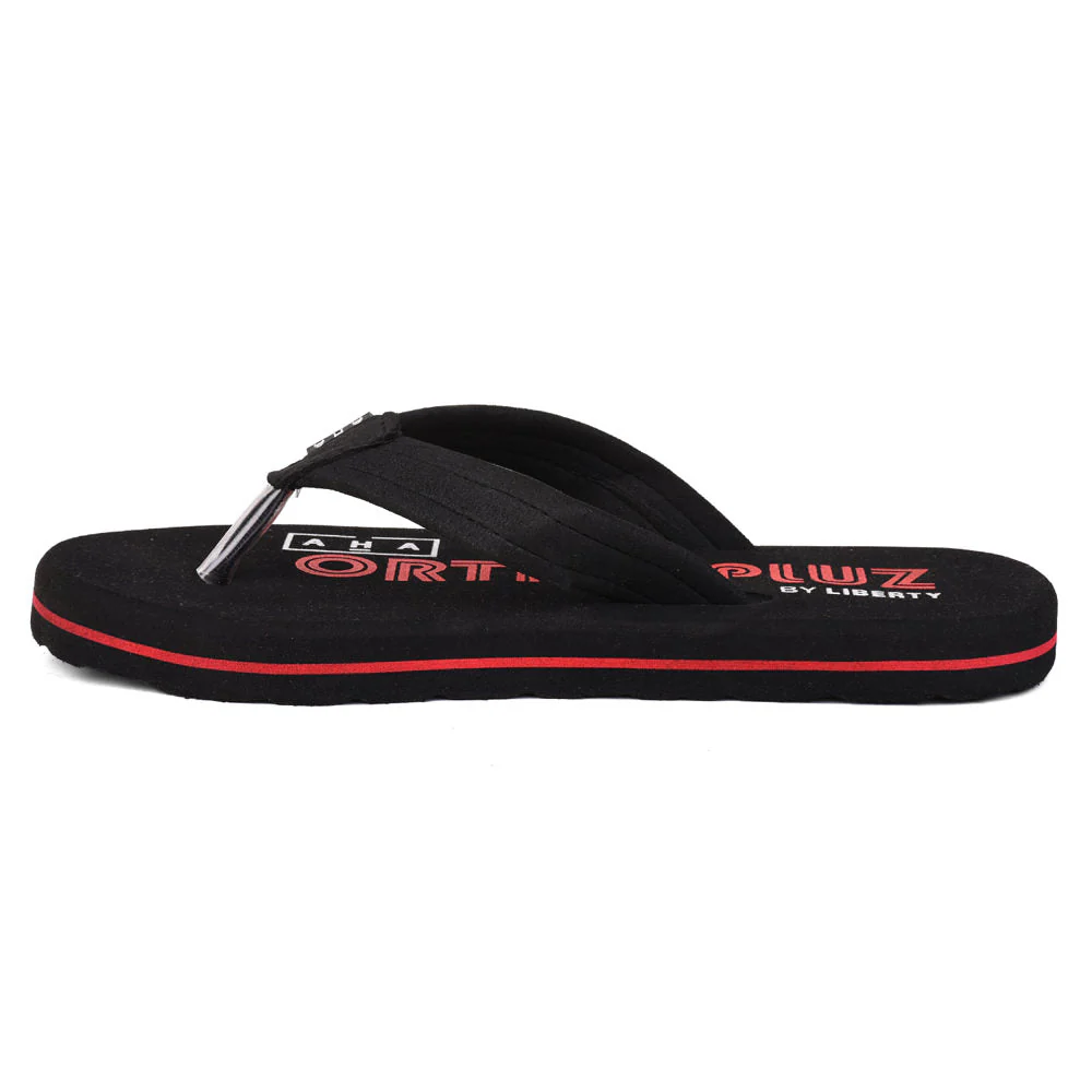 A-HA Casual Black Flip-Flops For Men ORTHO-1 By Liberty - Image 3