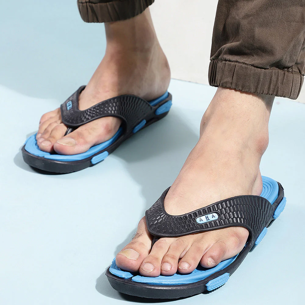 A-HA Casual Sky Blue Flip-Flops For Men SHOKER-M By Liberty - Image 4