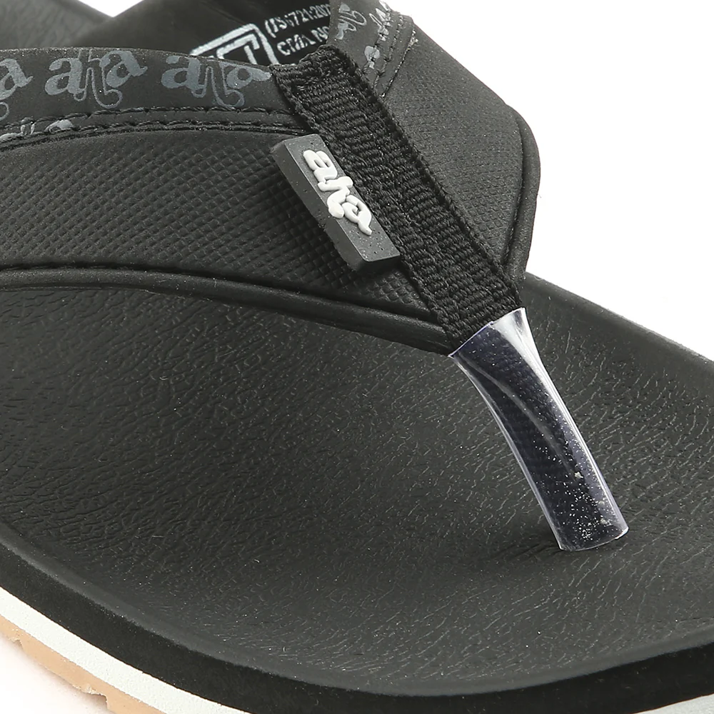 A-HA Casual Black Flip Flops For Men ANCO-03 By Liberty - Image 6