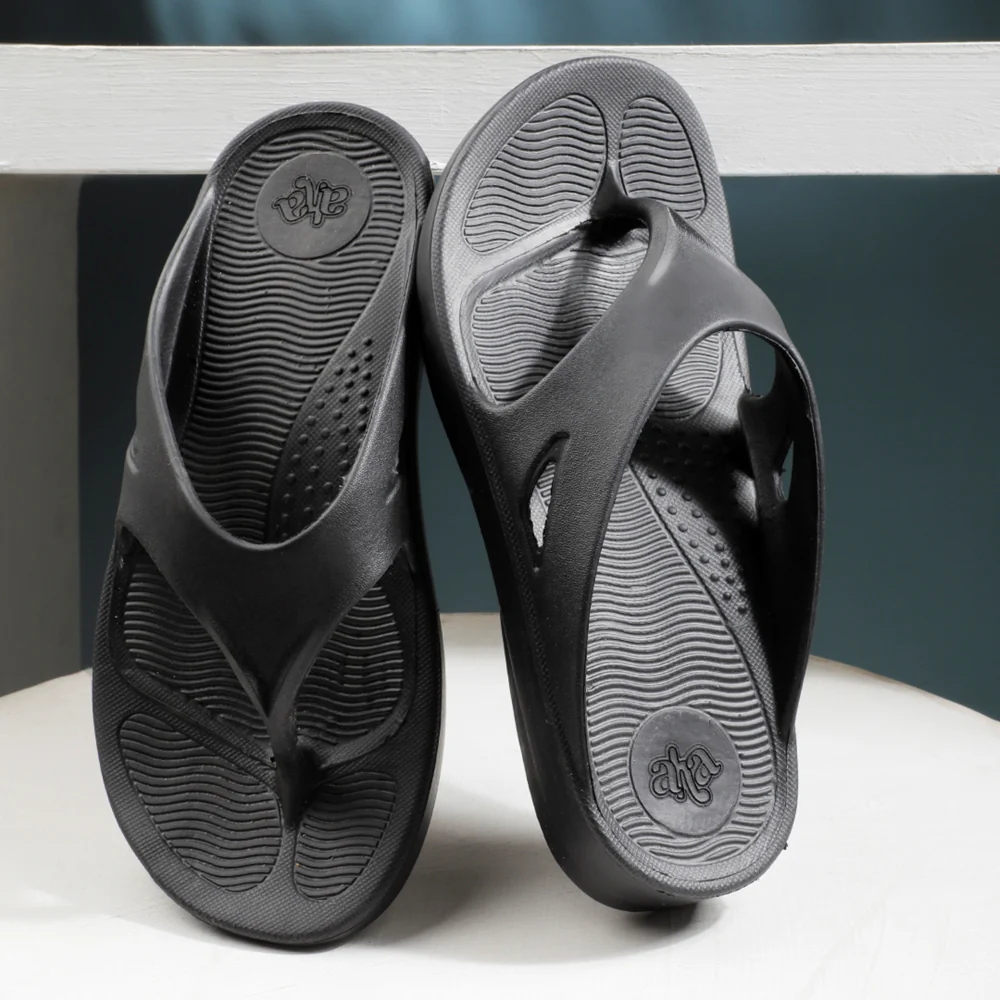 A-HA Casual Black Slippers For Men STEP-STAR By Liberty - Image 4