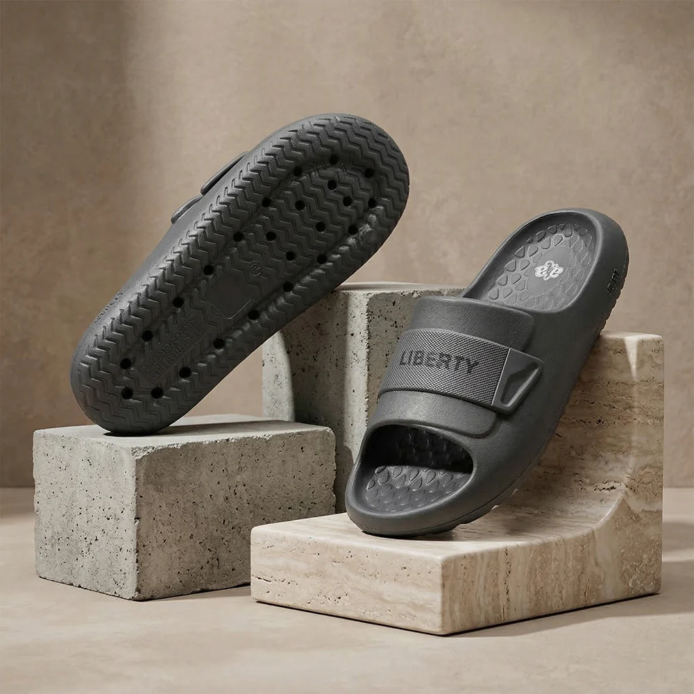 A HA DAILYWALK Dark Grey Casual Slip on Slides for Men by Liberty - Image 2
