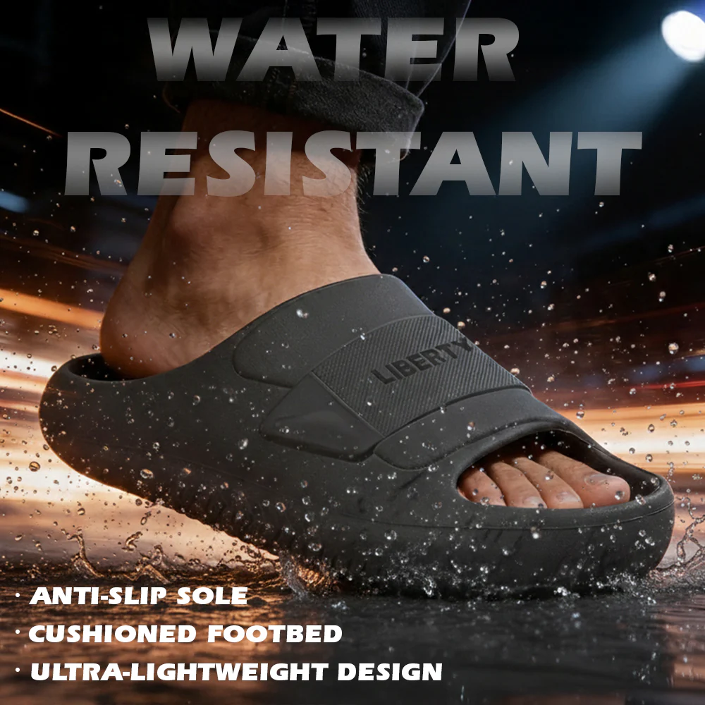 A HA DAILYWALK Dark Grey Casual Slip on Slides for Men by Liberty - Image 3