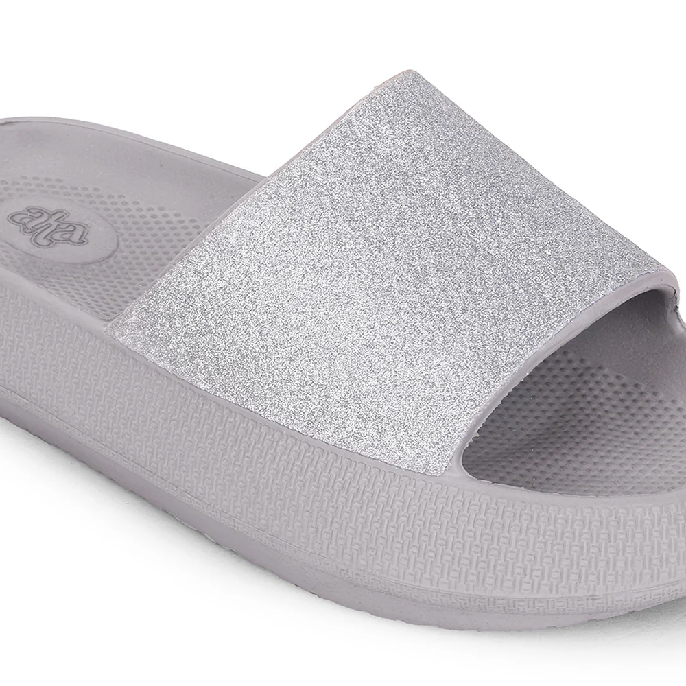 A-HA Grey Casual Slides For Women COMFYWALKL By Liberty - Image 5