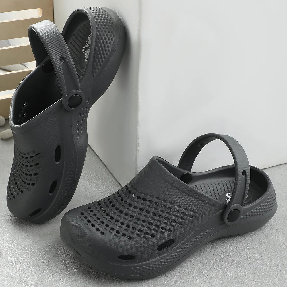 A-HA Grey Slingback Clogs For Men GMF-02E By Liberty - Image 4