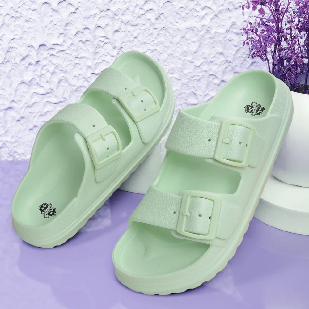 A-HA Light Green Casual Flat Sandal For Women EASYPRO By Liberty - Image 4