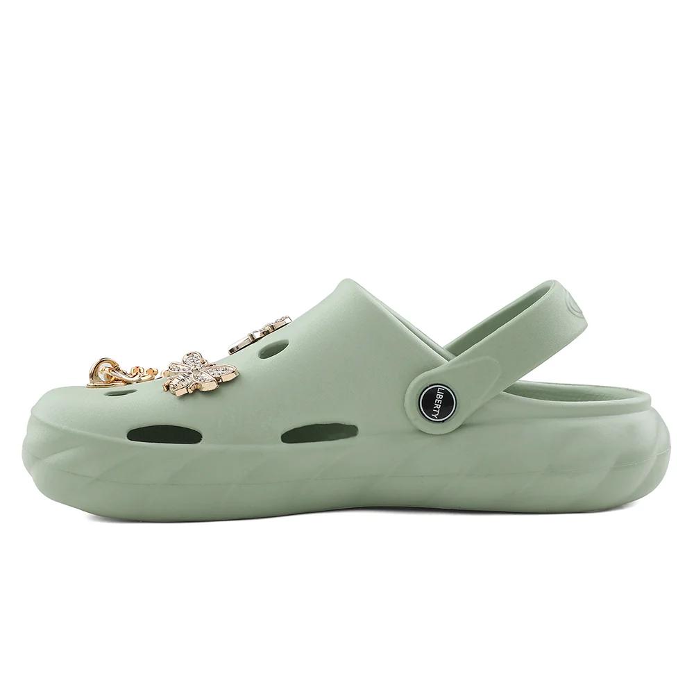 A-HA Light Green Slingback Clogs For Women BEACHWALKL By Liberty - Image 3