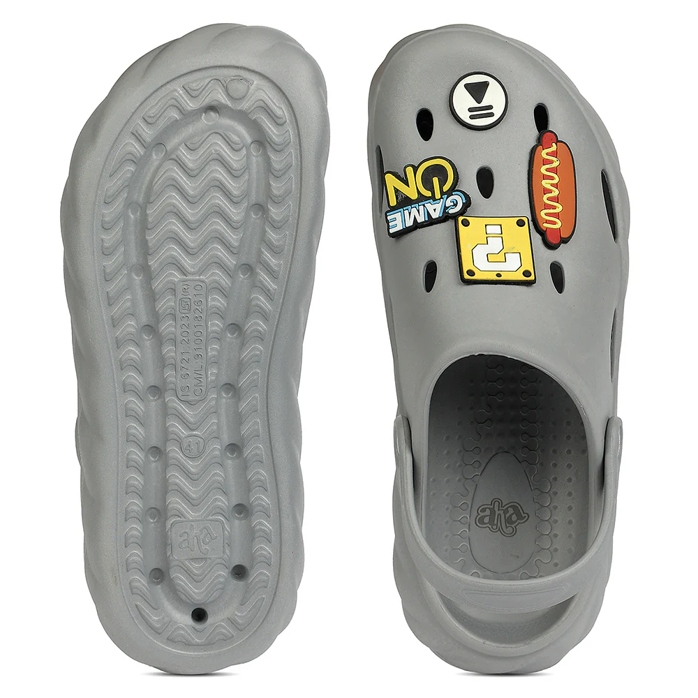 A-HA Light Grey Casual Clogs for Men BEACHWALKM by Liberty - Image 4