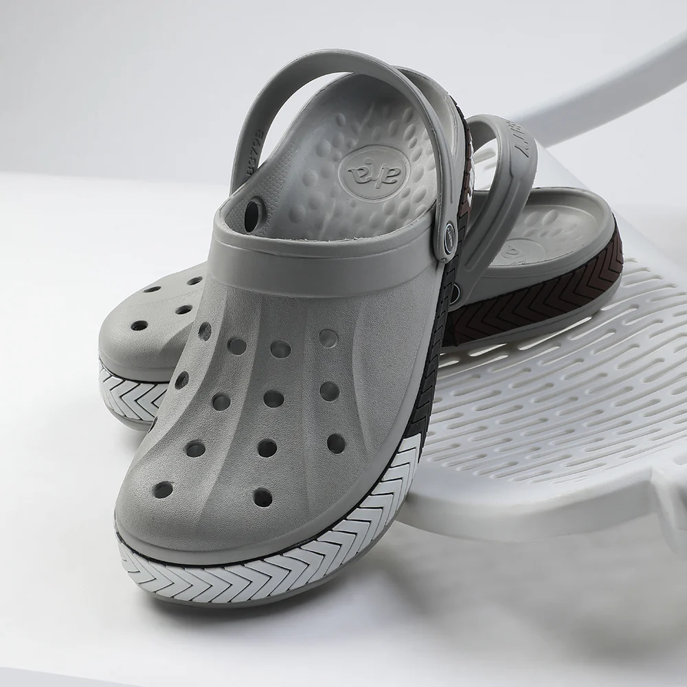 A-HA Light Grey Casual Slip-on Clogs For Men LITEWALKXT By Liberty - Image 4