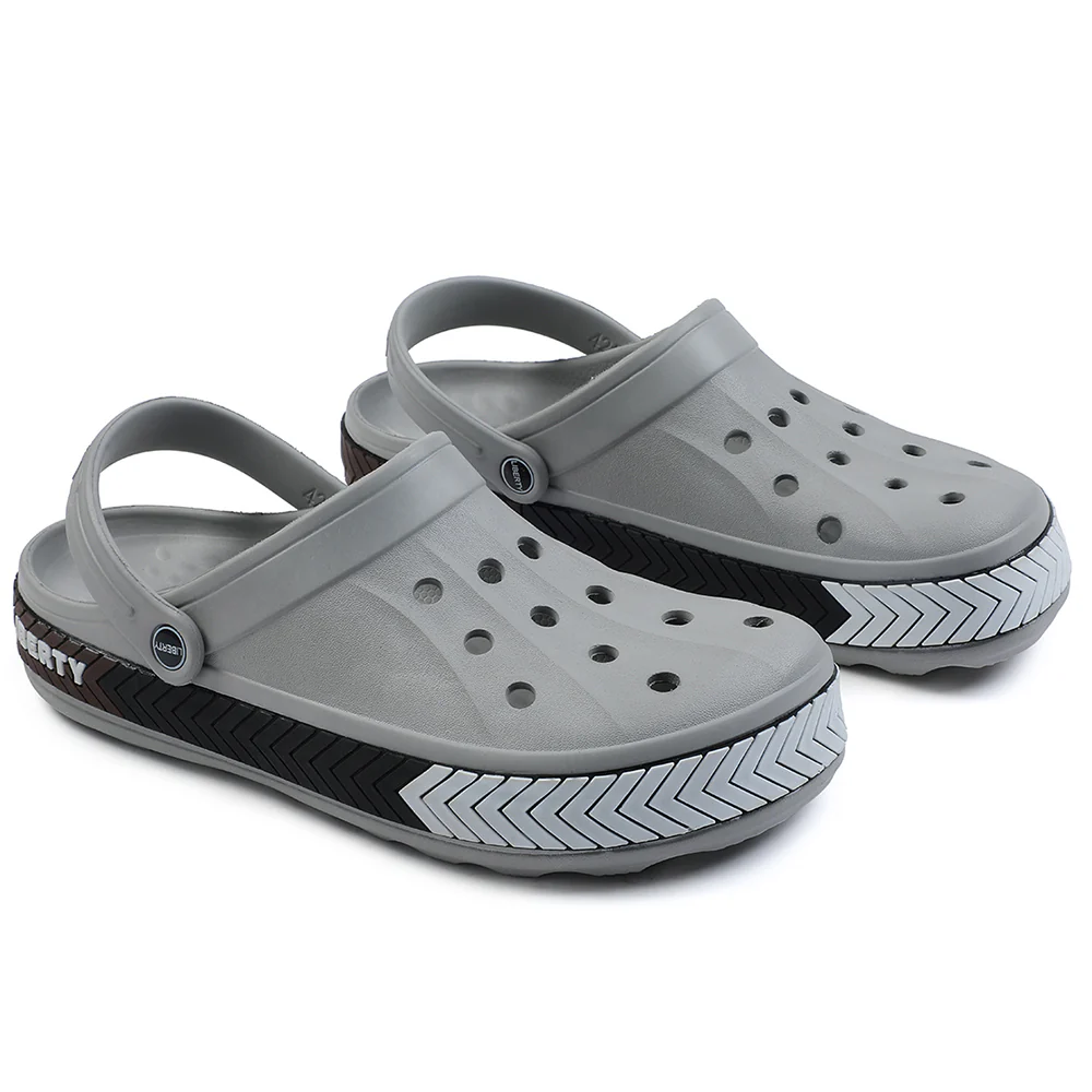 A-HA Light Grey Casual Slip-on Clogs For Men LITEWALKXT By Liberty - Image 5