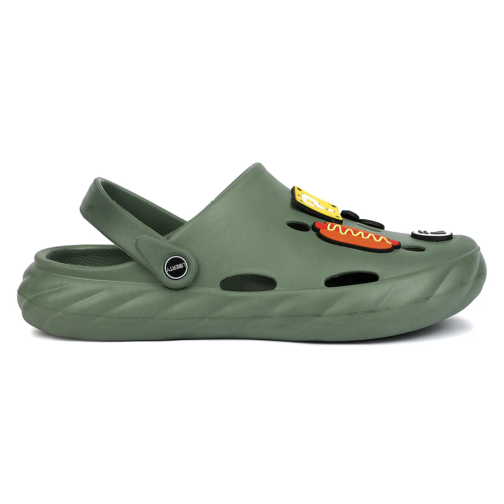 A-HA Olive Green Casual Clogs for Men BEACHWALKM by Liberty - Image 2