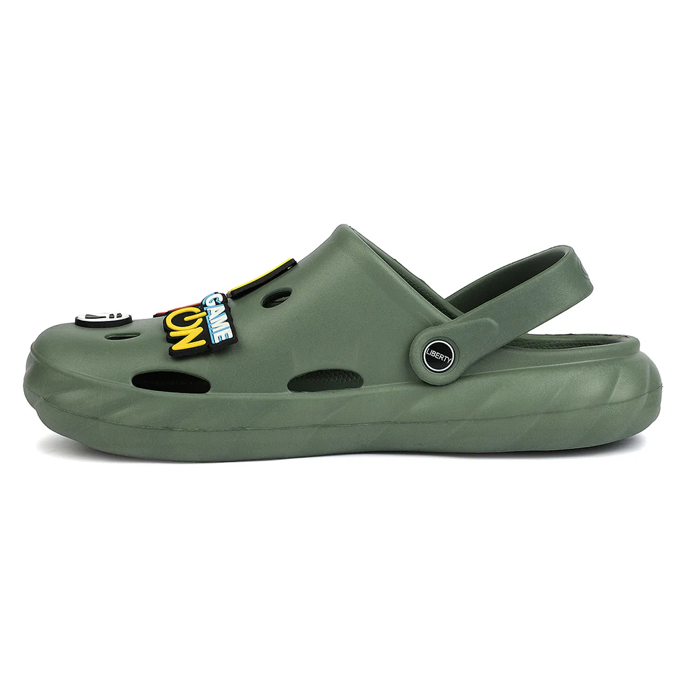 A-HA Olive Green Casual Clogs for Men BEACHWALKM by Liberty - Image 3