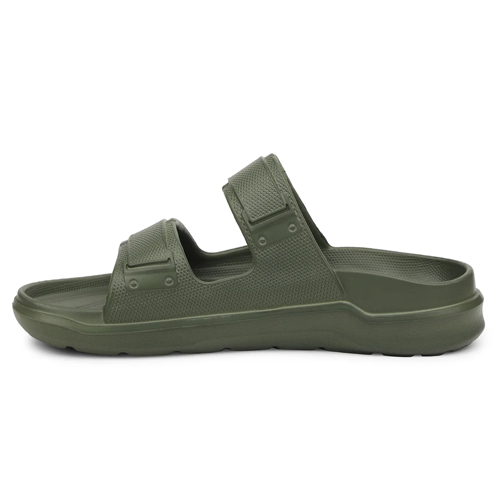A-HA Olive Green Casual Slides For Men FDL-2 By Liberty - Image 3