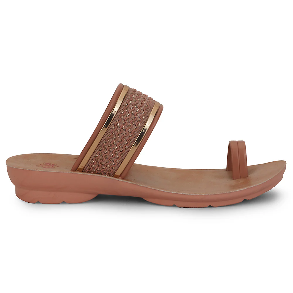 A-HA Peach Casual Toe Ring Slipper For Women LPU-14 By Liberty - Image 2
