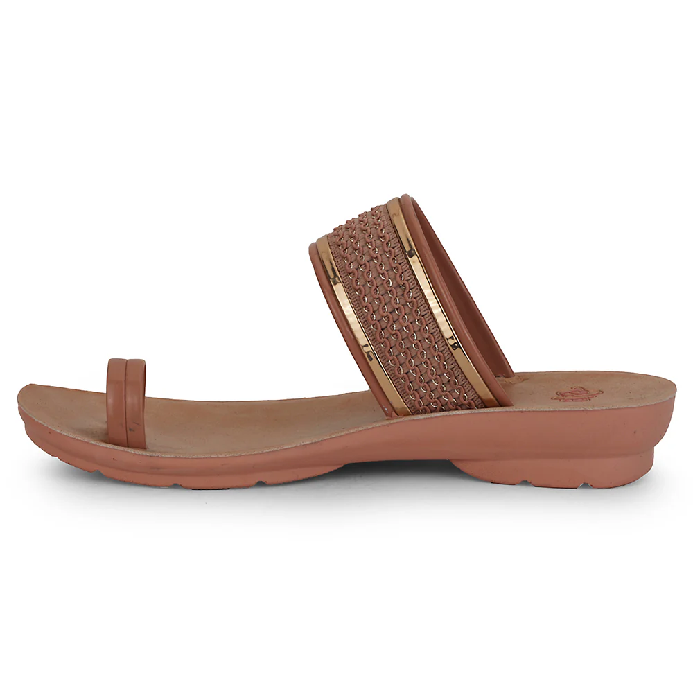 A-HA Peach Casual Toe Ring Slipper For Women LPU-14 By Liberty - Image 3
