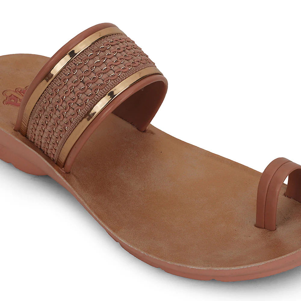 A-HA Peach Casual Toe Ring Slipper For Women LPU-14 By Liberty - Image 5