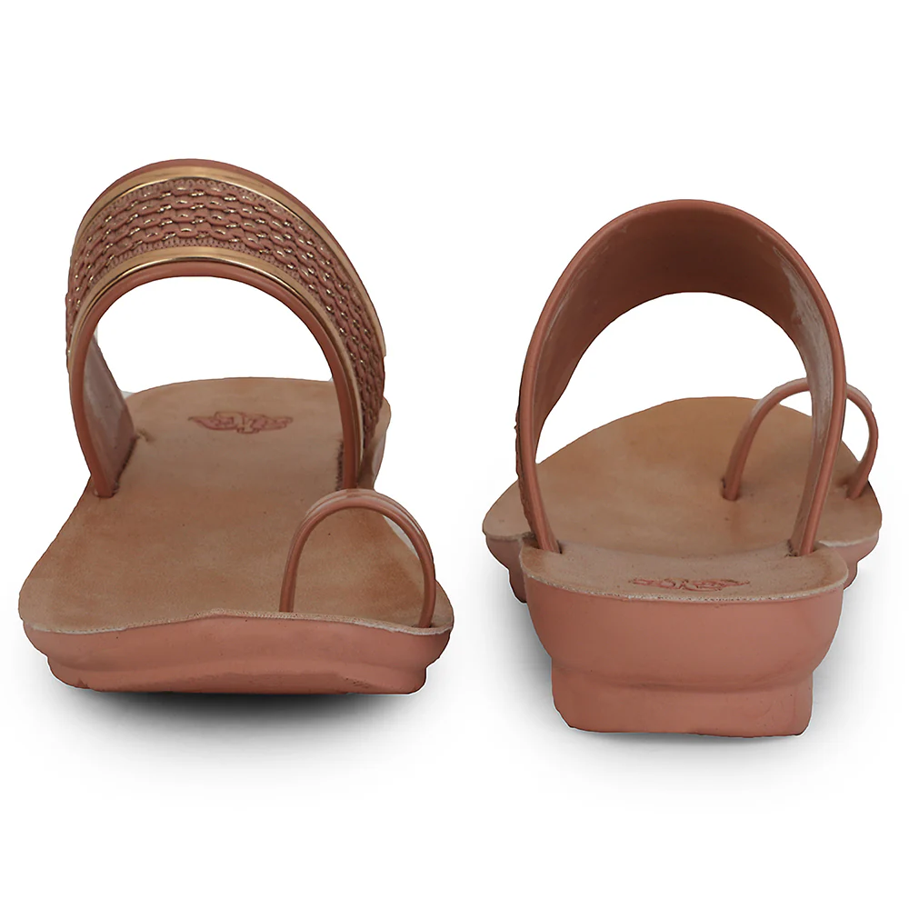 A-HA Peach Casual Toe Ring Slipper For Women LPU-14 By Liberty - Image 6