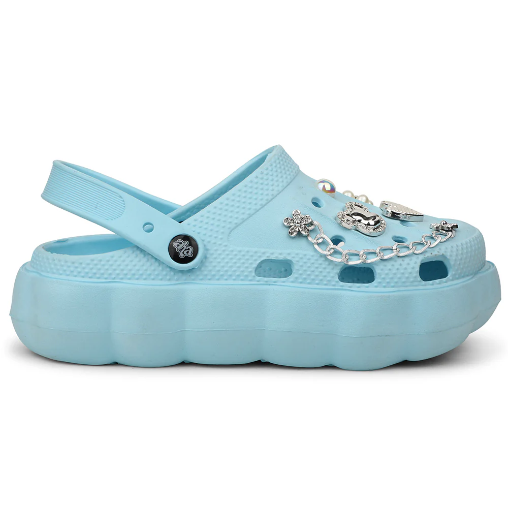 A-HA Sky Blue Casual Sling Back Clogs For Women ZQ-SH-012 By Liberty - Image 2