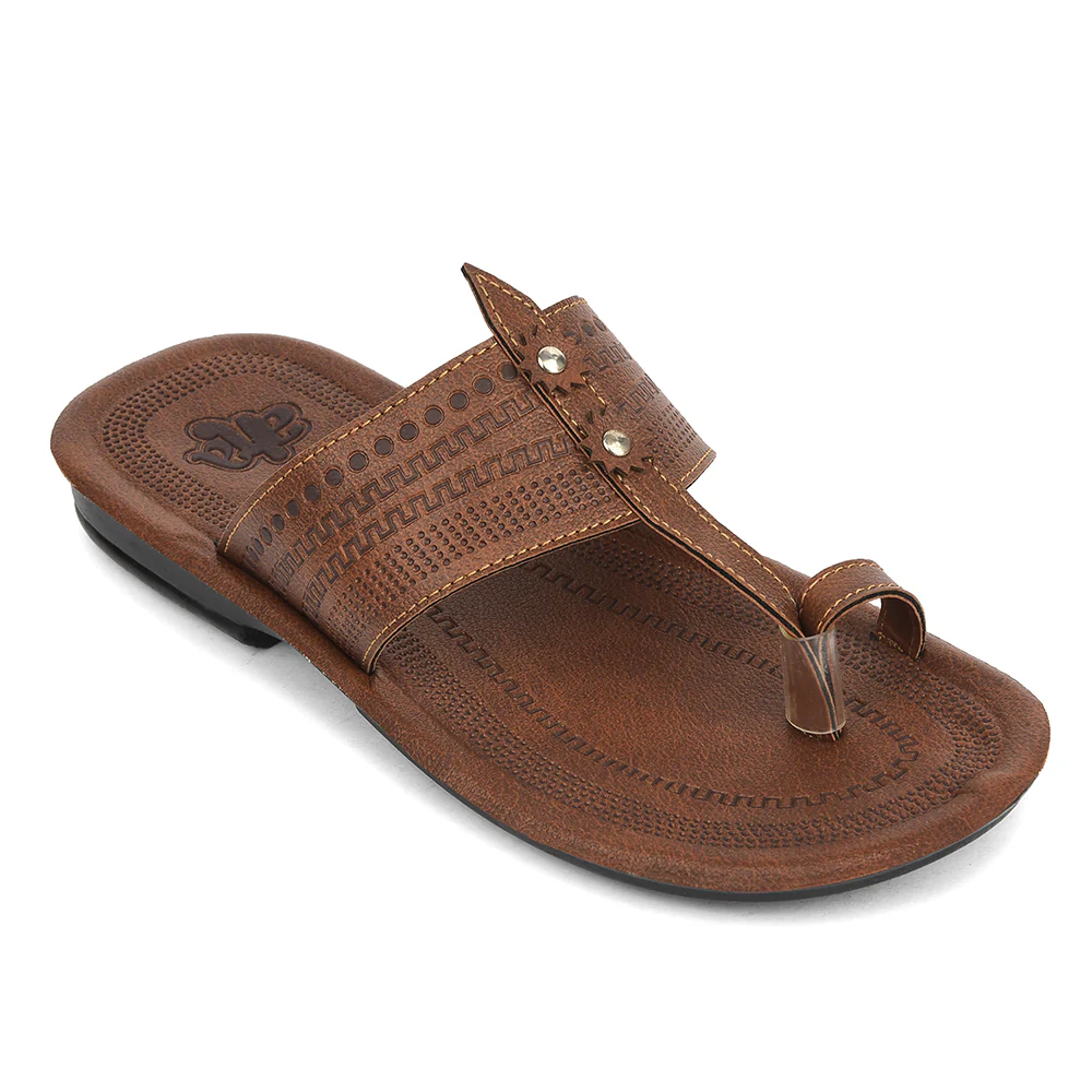 A-HA Tan Casual Flat Sandal For Men MPU-62 By Liberty