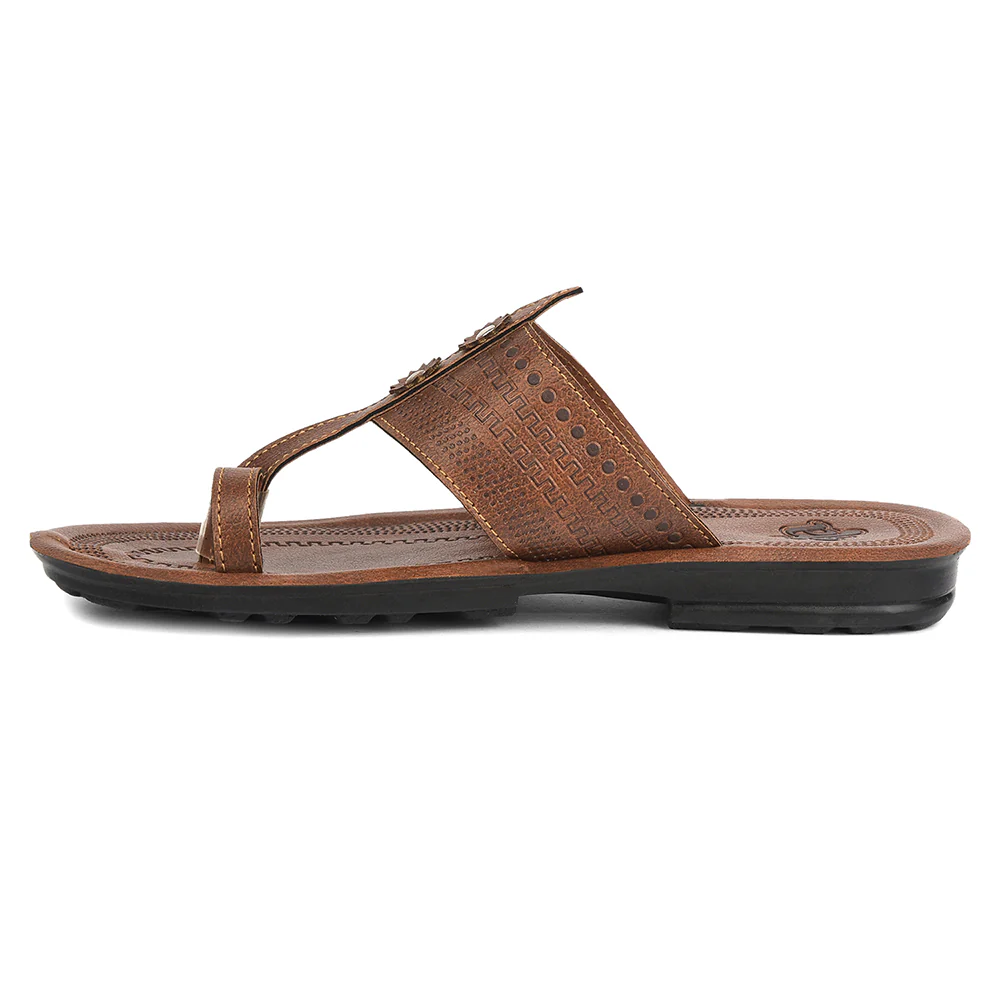 A-HA Tan Casual Flat Sandal For Men MPU-62 By Liberty - Image 3
