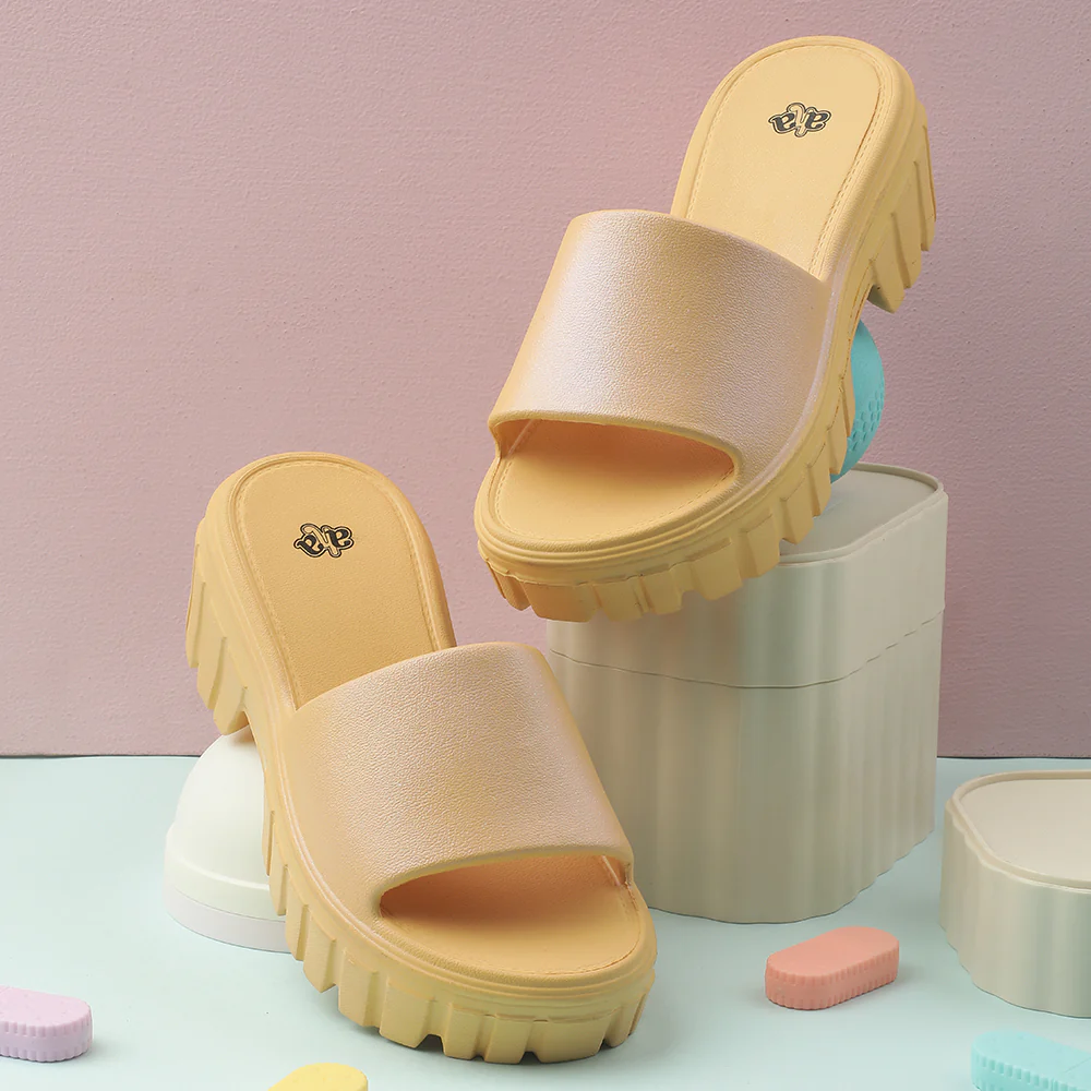A-HA Yellow Casual Sandal For Women LB46-01E By Liberty - Image 4