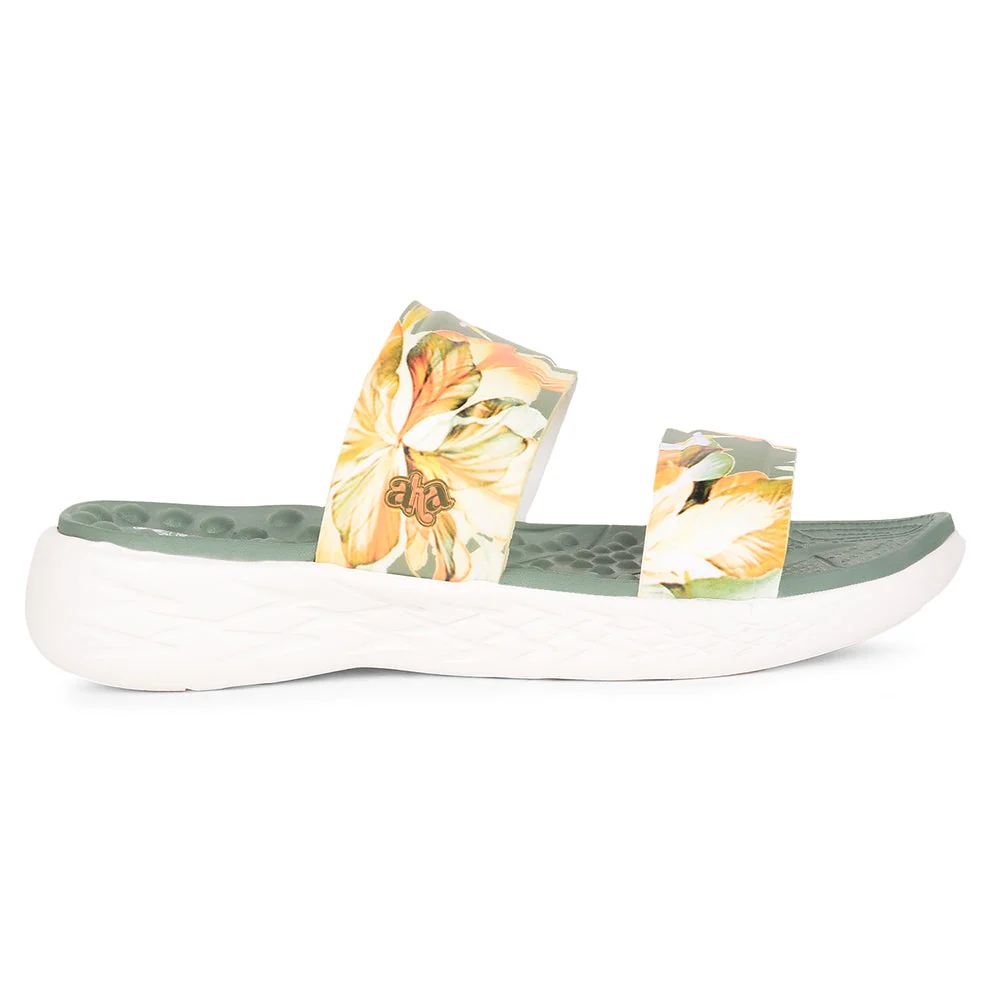 AHA Casual Olive Green Flip Flop For Women IMPACT-15 By Liberty - Image 2