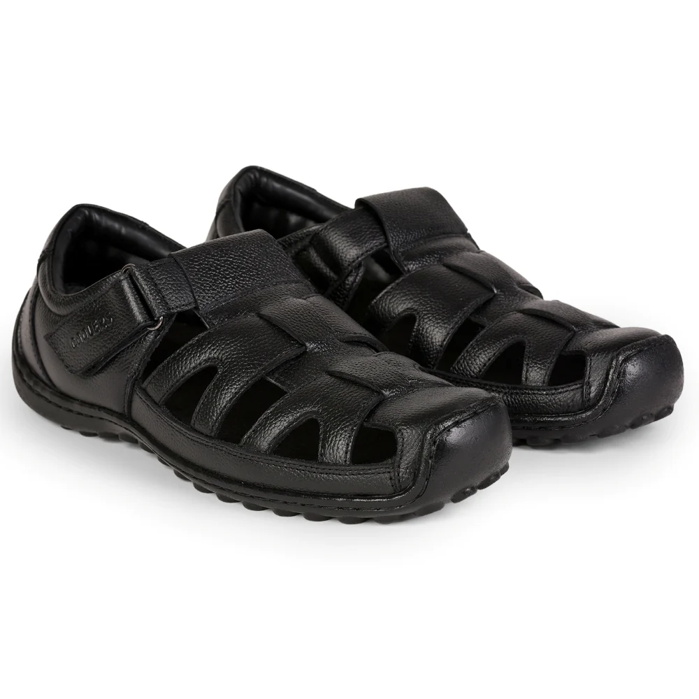 Coolers Black Casual Sandal For Men LOM-428 By Liberty - Image 2
