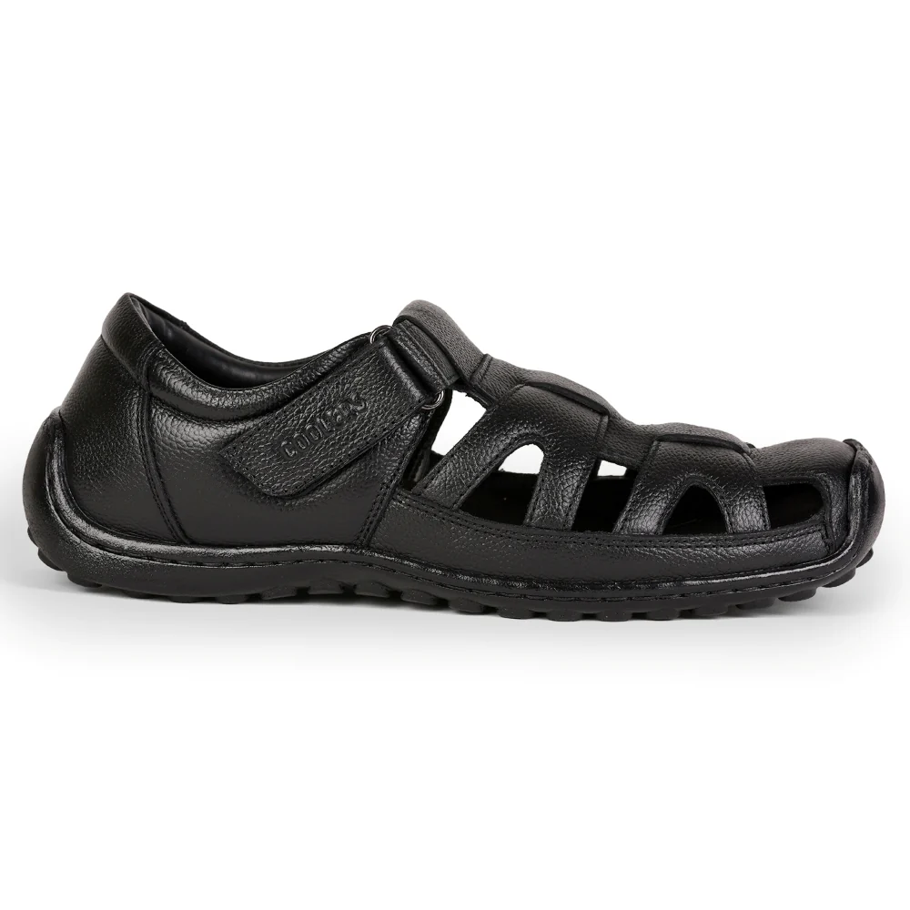 Coolers Black Casual Sandal For Men LOM-428 By Liberty - Image 3