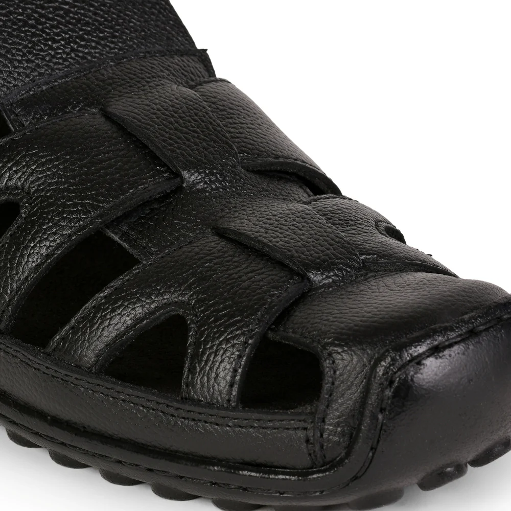 Coolers Black Casual Sandal For Men LOM-428 By Liberty - Image 4